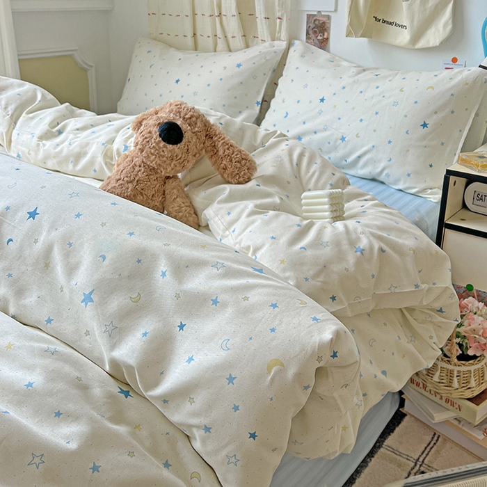 91家纺网 家纺一手货源 找家纺 耀悦家纺 2025新款13070全棉印花四件套 星语心愿