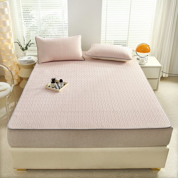 91家纺网 家纺一手货源 找家纺 天之悦家纺 2025新品记忆棉凉席三件套0.4cm家用学生宿舍凉席套件 粉色