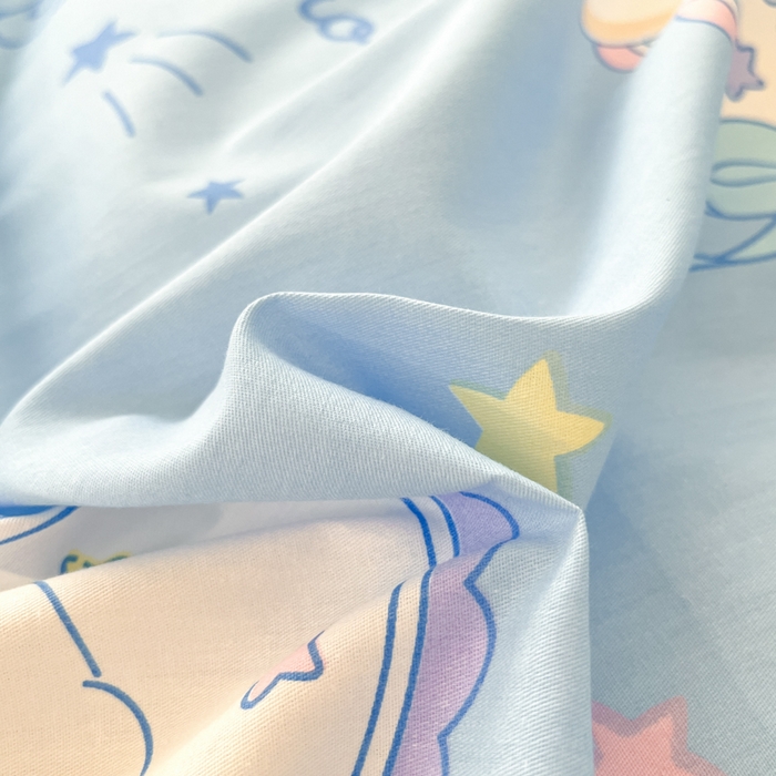 91家纺网 家纺一手货源 找家纺 暮思家居 2025新款三丽鸥授权全棉少女印花系列学生宿舍三件套四件套 蓝色玉桂狗