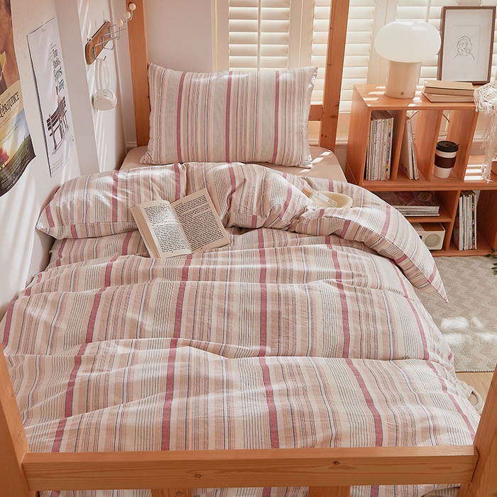 91家纺网 家纺一手货源 找家纺 DoDo 兜兜 2025新款全棉纯棉水洗棉学生三件套【可定做尺寸】    米拉-棕