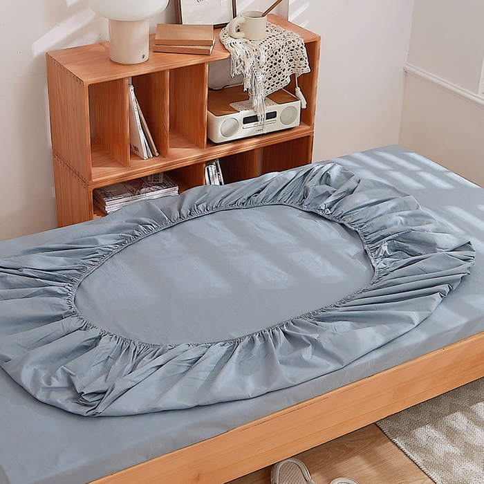 91家纺网 家纺一手货源 找家纺 DoDo 兜兜 2025新款全棉纯棉水洗棉学生三件套【可定做尺寸】    麦田-灰蓝