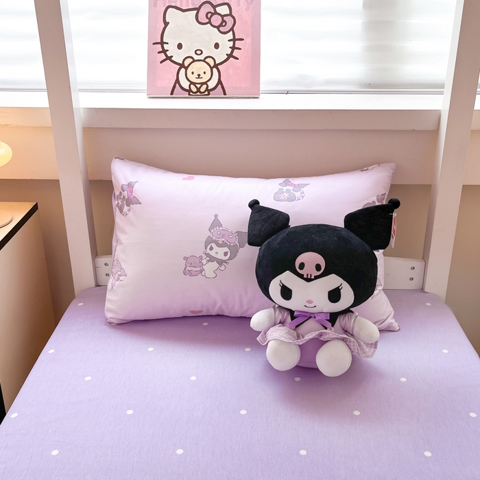 91家纺网 家纺一手货源 找家纺 暮思家居 2025新款三丽鸥授权全棉少女印花系列学生宿舍三件套四件套 库洛米宝贝