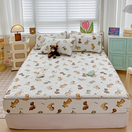 91家纺网 家纺一手货源 找家纺 （总）悦织湾家纺 2025新款小清新印花四季通用床笠非全棉学生宿舍床笠二三件套