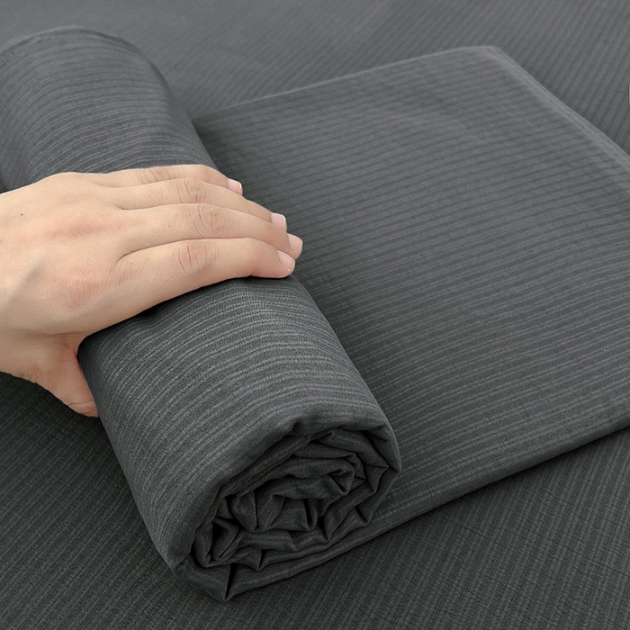 91家纺网 家纺一手货源 找家纺 卡迪熊家纺2025新款木m双层纱床单 高级灰