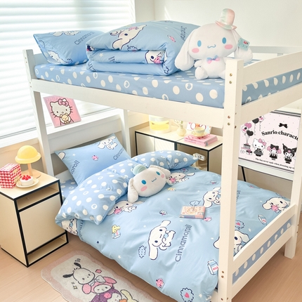 91家纺网 家纺一手货源 找家纺 （总）暮思家居 2025新款三丽鸥授权全棉少女印花系列学生宿舍三件套四件套