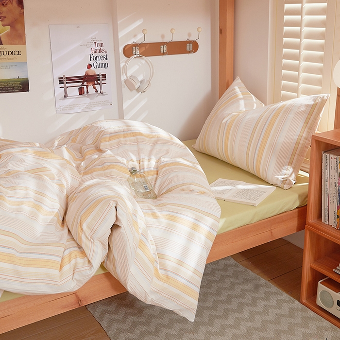 91家纺网 家纺一手货源 找家纺 DoDo 兜兜 2025新款全棉纯棉水洗棉学生三件套【可定做尺寸】    米拉-黄