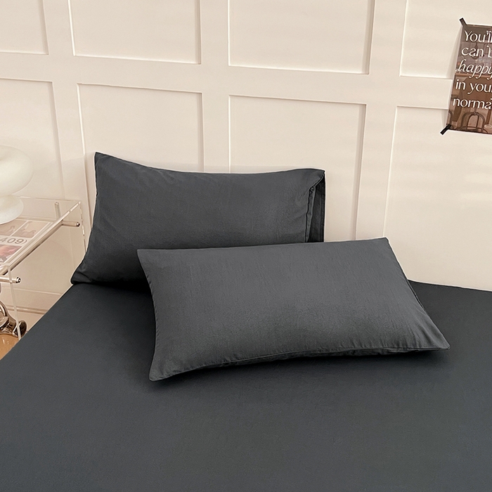 91家纺网 家纺一手货源 找家纺 卡迪熊家纺2025新款水洗m床单 绅士灰