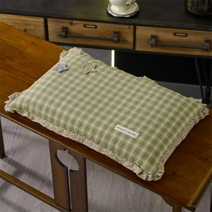 91家纺网 家纺一手货源 找家纺 （总）仁宇枕业 2025新款新品双层纱格子小星星全荞麦枕头枕芯