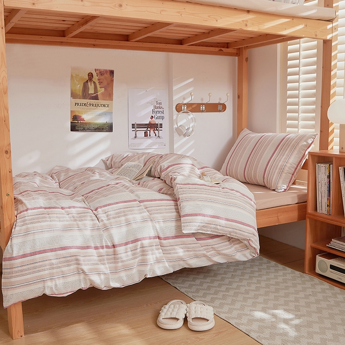 91家纺网 家纺一手货源 找家纺 DoDo 兜兜 2025新款全棉纯棉水洗棉学生三件套【可定做尺寸】    米拉-棕