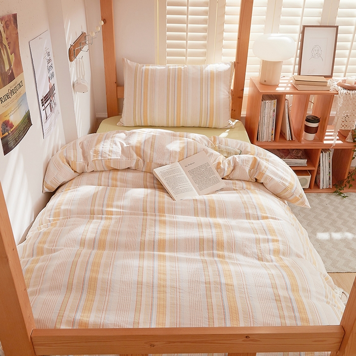 91家纺网 家纺一手货源 找家纺 DoDo 兜兜 2025新款全棉纯棉水洗棉学生三件套【可定做尺寸】    米拉-黄