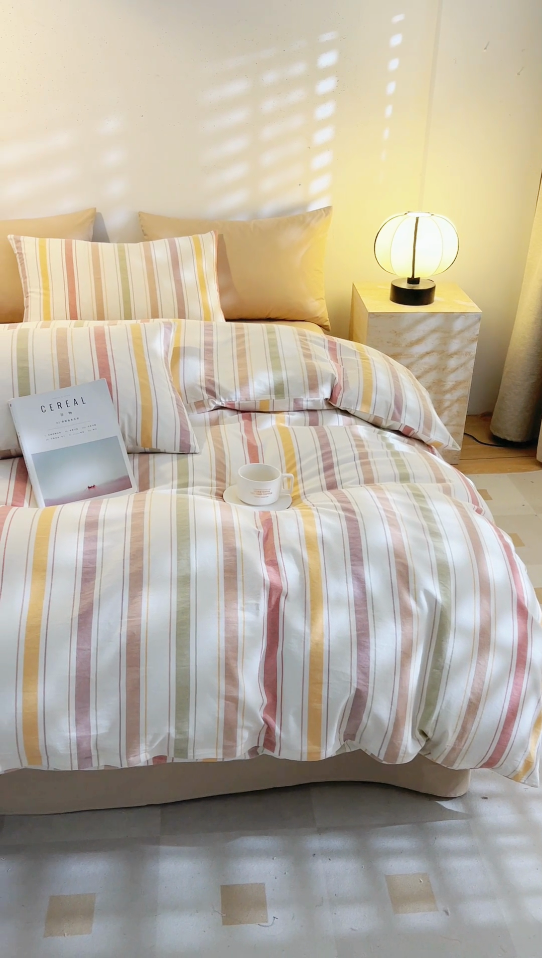 91家纺网 家纺一手货源 找家纺 DoDo 兜兜 2025新款全棉纯棉水洗棉四件套【可定做尺寸】 里威-深咖