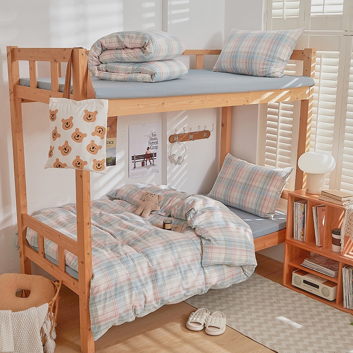 91家纺网 家纺一手货源 找家纺 DoDo 兜兜 2025新款全棉纯棉水洗棉学生三件套【可定做尺寸】    森沐-绿