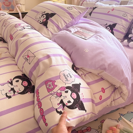 91家纺网 家纺一手货源 找家纺 （总）蓝邻家纺 2025年新款三丽鸥正版授权全棉印花四件套系列-大床图