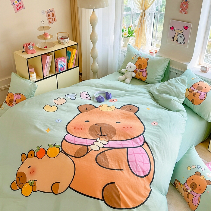 91家纺网 家纺一手货源 找家纺 馨语家居 2025新款全棉双层纱四件套 美食巴拉