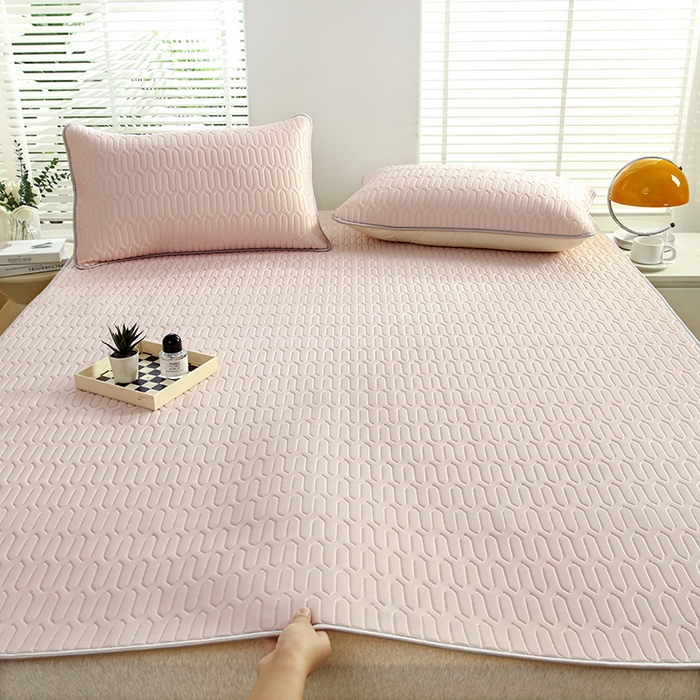 91家纺网 家纺一手货源 找家纺 天之悦家纺 2025新品记忆棉凉席三件套0.4cm家用学生宿舍凉席套件 粉色