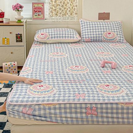 91家纺网 家纺一手货源 找家纺 （总）悦织湾家纺 2025新款小清新印花四季通用床笠非全棉学生宿舍床笠二三件套