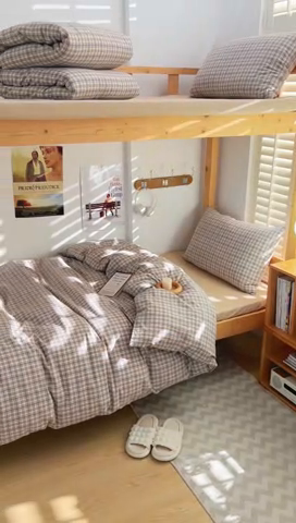 91家纺网 家纺一手货源 找家纺 DoDo 兜兜 2025新款全棉纯棉水洗棉学生三件套【可定做尺寸】    麦田-咖