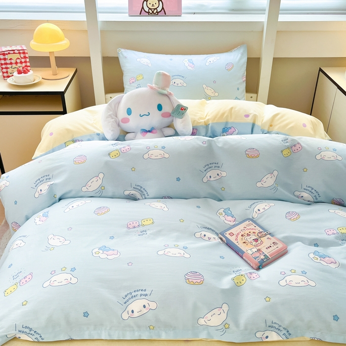 91家纺网 家纺一手货源 找家纺 暮思家居 2025新款三丽鸥授权全棉少女印花系列学生宿舍三件套四件套 云朵大耳狗