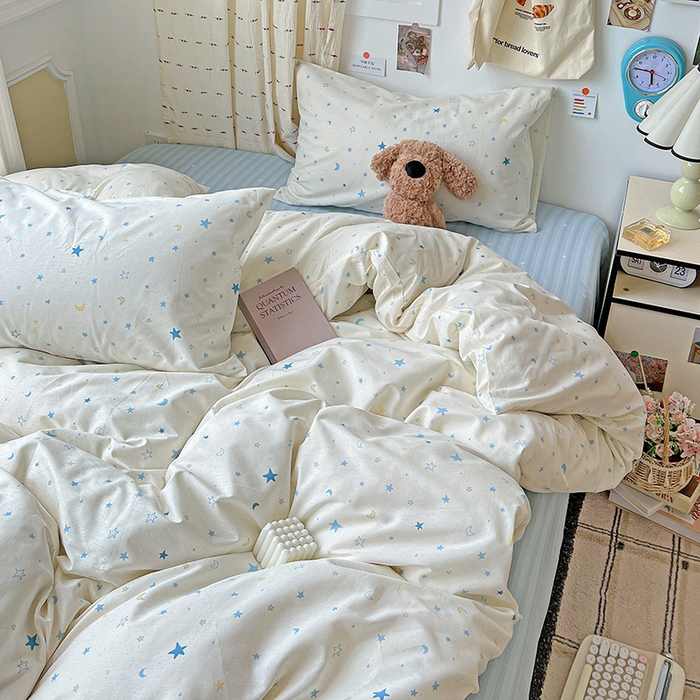 91家纺网 家纺一手货源 找家纺 耀悦家纺 2025新款13070全棉印花四件套 星语心愿