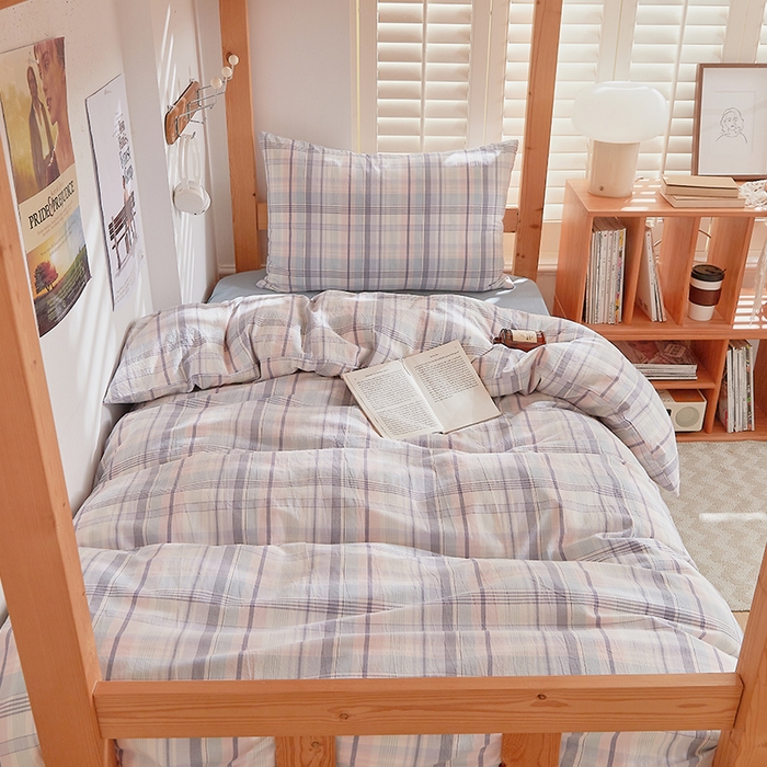 91家纺网 家纺一手货源 找家纺 DoDo 兜兜 2025新款全棉纯棉水洗棉学生三件套【可定做尺寸】    森沐-蓝