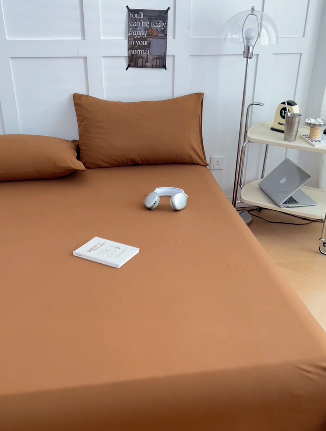 91家纺网 家纺一手货源 找家纺 卡迪熊家纺2025新款水洗m床单 咖啡