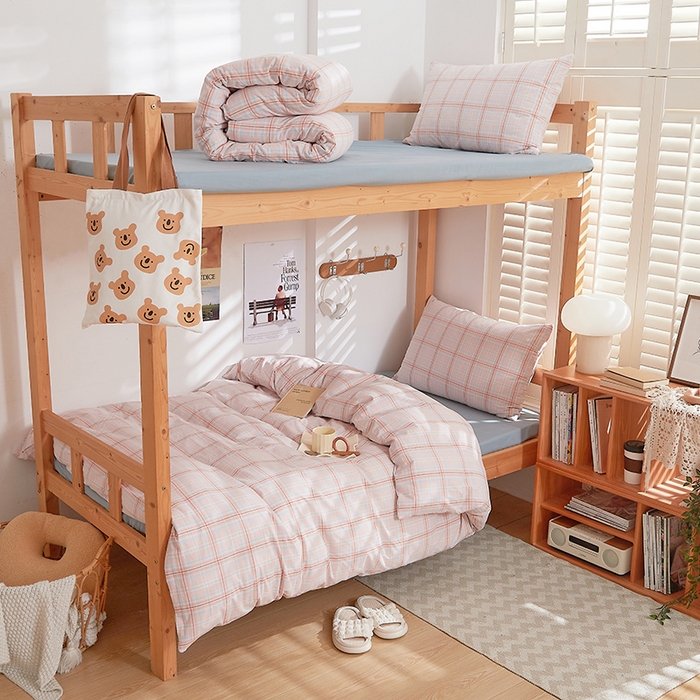 91家纺网 家纺一手货源 找家纺 DoDo 兜兜 2025新款全棉纯棉水洗棉学生三件套【可定做尺寸】    春野