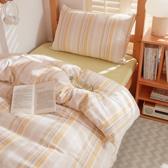 91家纺网 家纺一手货源 找家纺 DoDo 兜兜 2025新款全棉纯棉水洗棉学生三件套【可定做尺寸】    米拉-黄