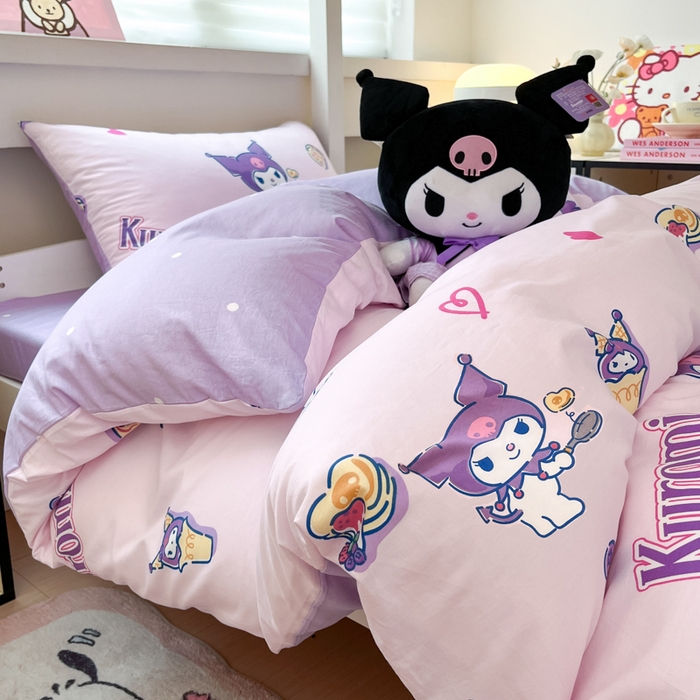 91家纺网 家纺一手货源 找家纺 （总）暮思家居 2025新款三丽鸥授权全棉少女印花系列学生宿舍三件套四件套