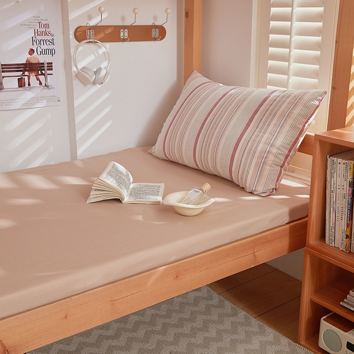 91家纺网 家纺一手货源 找家纺 DoDo 兜兜 2025新款全棉纯棉水洗棉学生三件套【可定做尺寸】    米拉-棕