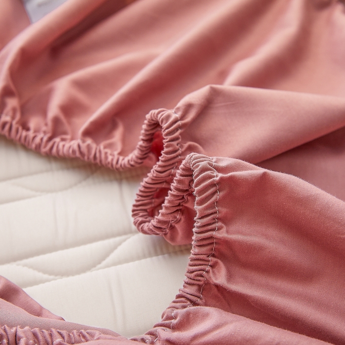 91家纺网 家纺一手货源 找家纺 雪云美2025新款全棉夹棉床笠斜纹A类纯棉床罩可定制尺寸 条纹- 棕红