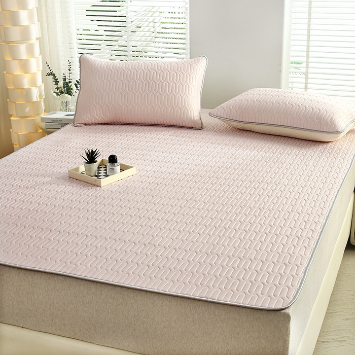 91家纺网 家纺一手货源 找家纺 天之悦家纺 2025新品记忆棉凉席三件套0.4cm家用学生宿舍凉席套件 粉色