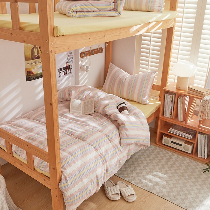 91家纺网 家纺一手货源 找家纺 DoDo 兜兜 2025新款全棉纯棉水洗棉学生三件套【可定做尺寸】    伊娃-黄蓝