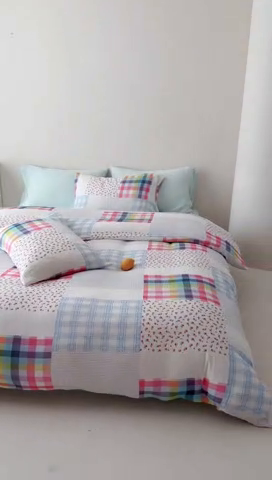 91家纺网 家纺一手货源 找家纺 （总）山舍家居 2025新款母婴级全棉双层皱皱纱四件套