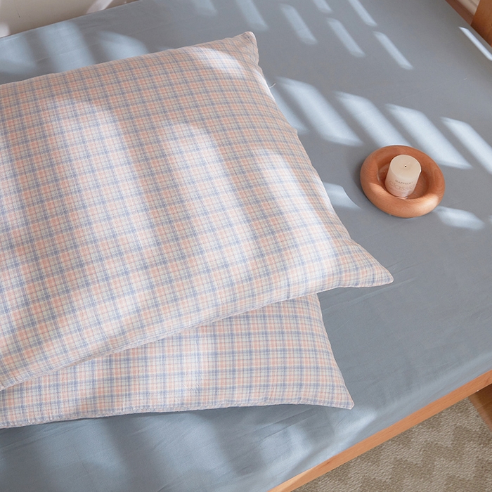 91家纺网 家纺一手货源 找家纺 DoDo 兜兜 2025新款全棉纯棉水洗棉学生三件套【可定做尺寸】    米雅-桔蓝