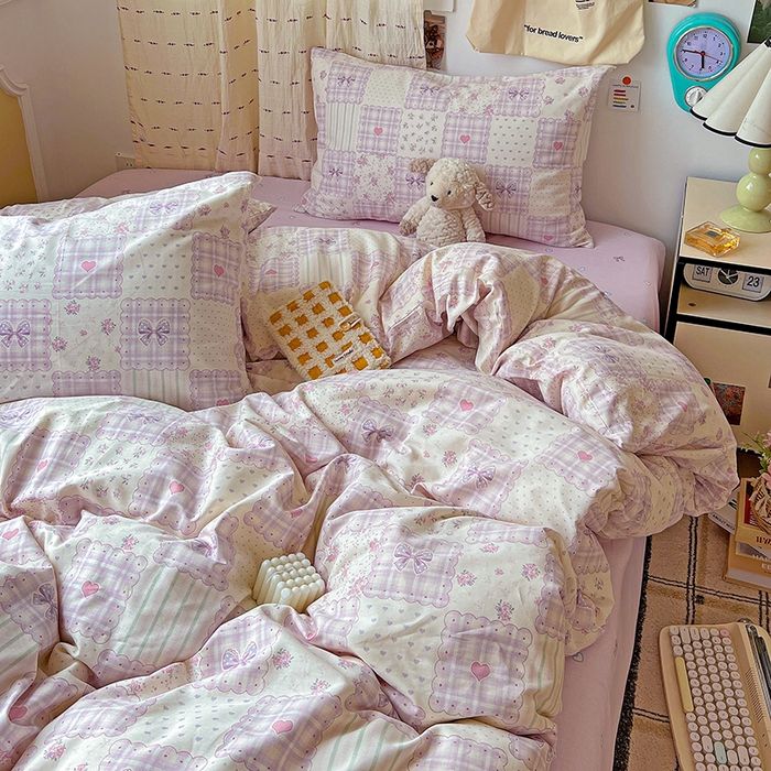 91家纺网 家纺一手货源 找家纺 耀悦家纺 2025新款13070全棉印花四件套 初恋