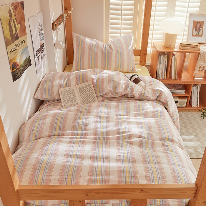 91家纺网 家纺一手货源 找家纺 DoDo 兜兜 2025新款全棉纯棉水洗棉学生三件套【可定做尺寸】    伊娃-黄蓝