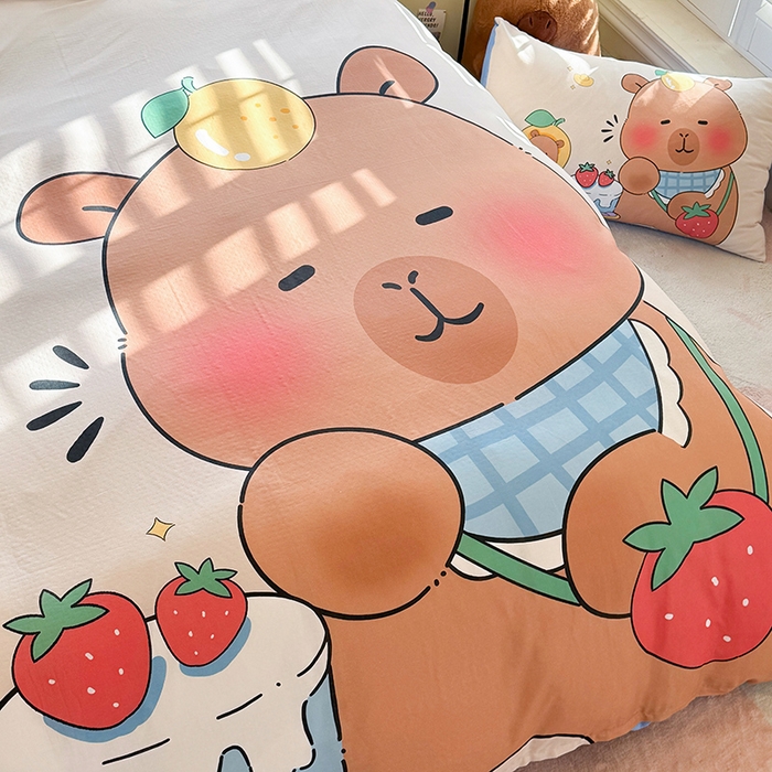 91家纺网 家纺一手货源 找家纺 馨语家居 2025新款全棉双层纱四件套 幸运巴拉