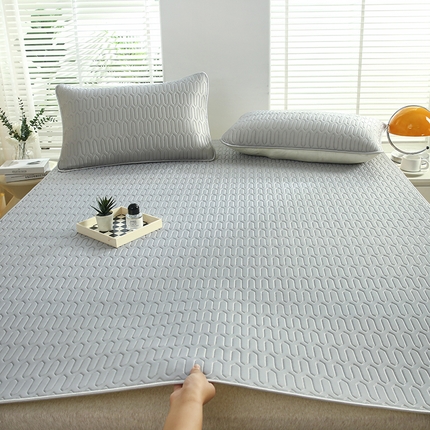 91家纺网 家纺一手货源 找家纺 天之悦家纺 2025新品记忆棉凉席三件套0.4cm家用学生宿舍凉席套件 灰色