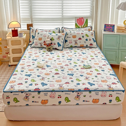 悦织湾家纺 2025新款小清新印花四季通用床笠非全棉学生宿舍床笠二三件套 狂欢派对