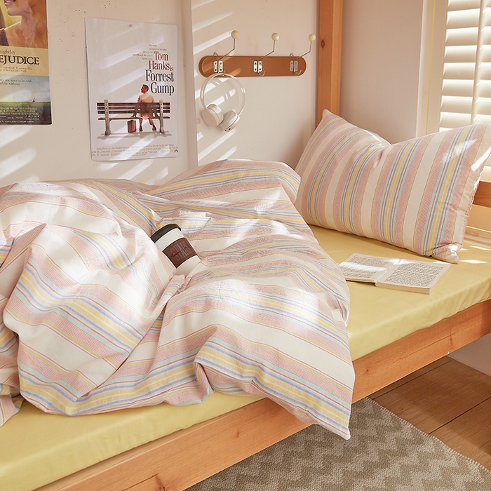 91家纺网 家纺一手货源 找家纺 DoDo 兜兜 2025新款全棉纯棉水洗棉学生三件套【可定做尺寸】    伊娃-黄蓝