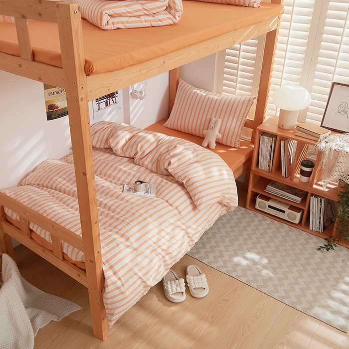 91家纺网 家纺一手货源 找家纺 DoDo 兜兜 2025新款全棉纯棉水洗棉学生三件套【可定做尺寸】    北辰-桔