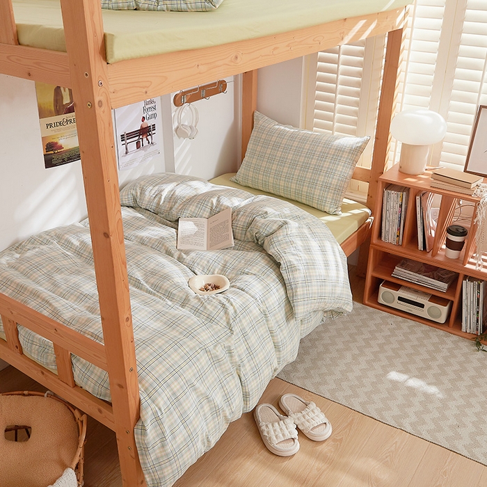 91家纺网 家纺一手货源 找家纺 DoDo 兜兜 2025新款全棉纯棉水洗棉学生三件套【可定做尺寸】    星空-绿