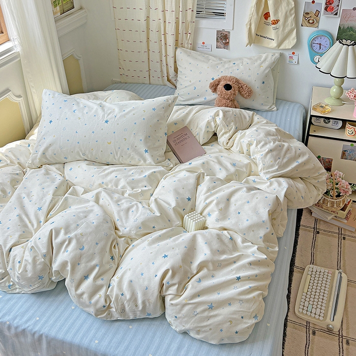 91家纺网 家纺一手货源 找家纺 耀悦家纺 2025新款13070全棉印花四件套 星语心愿