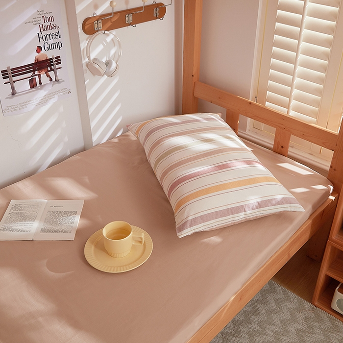 91家纺网 家纺一手货源 找家纺 DoDo 兜兜 2025新款全棉纯棉水洗棉学生三件套【可定做尺寸】    里威-深咖