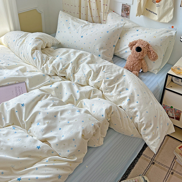 91家纺网 家纺一手货源 找家纺 耀悦家纺 2025新款13070全棉印花四件套 星语心愿