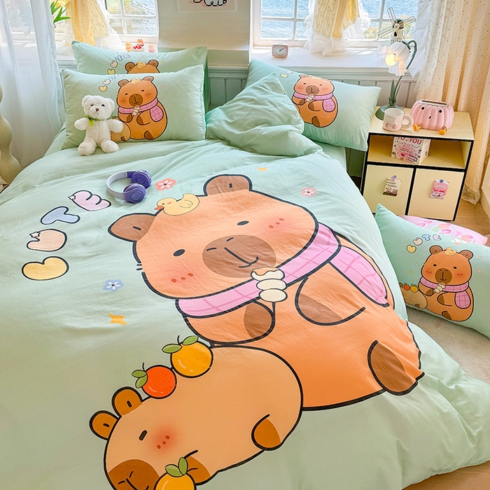 91家纺网 家纺一手货源 找家纺 馨语家居 2025新款全棉双层纱四件套 美食巴拉