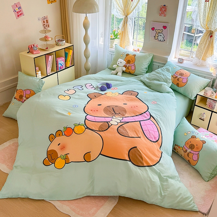 91家纺网 家纺一手货源 找家纺 馨语家居 2025新款全棉双层纱四件套 美食巴拉