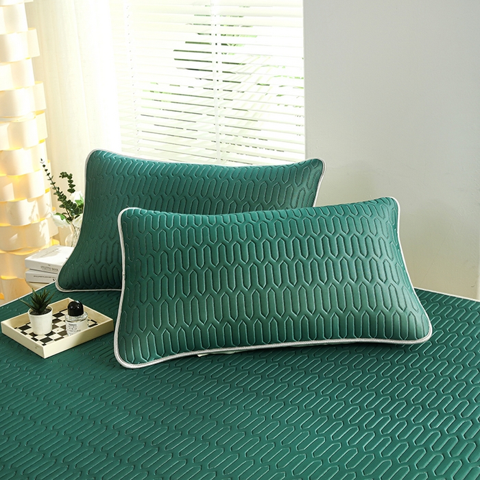 91家纺网 家纺一手货源 找家纺 天之悦家纺 2025新品记忆棉凉席三件套0.4cm家用学生宿舍凉席套件 绿色