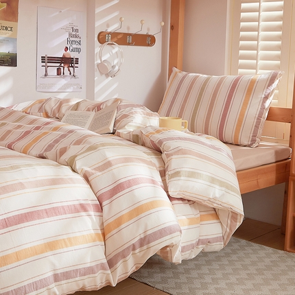 DoDo 兜兜 2025新款全棉纯棉水洗棉学生三件套【可定做尺寸】    里威-深咖