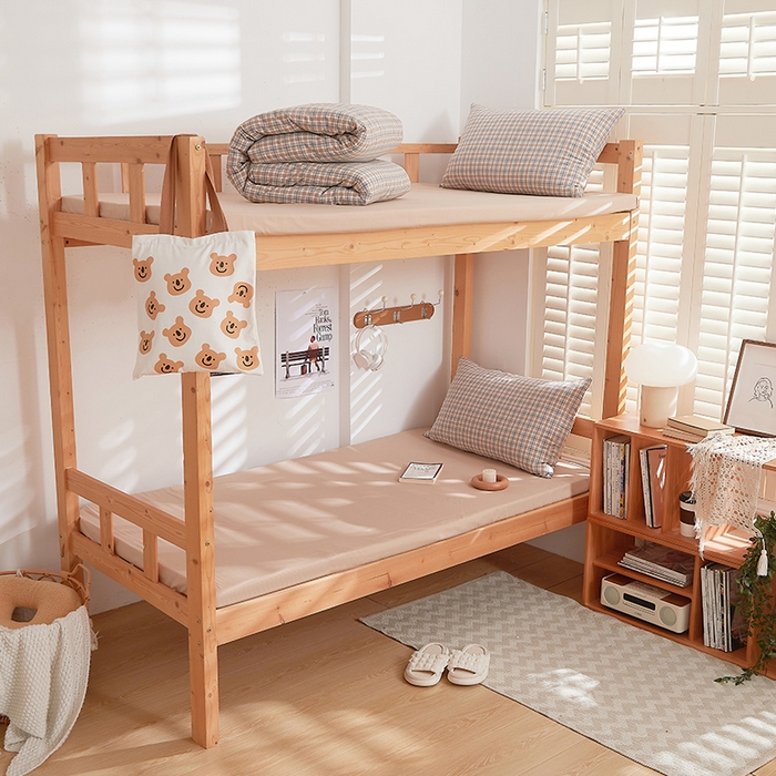 91家纺网 家纺一手货源 找家纺 DoDo 兜兜 2025新款全棉纯棉水洗棉学生三件套【可定做尺寸】    麦田-咖